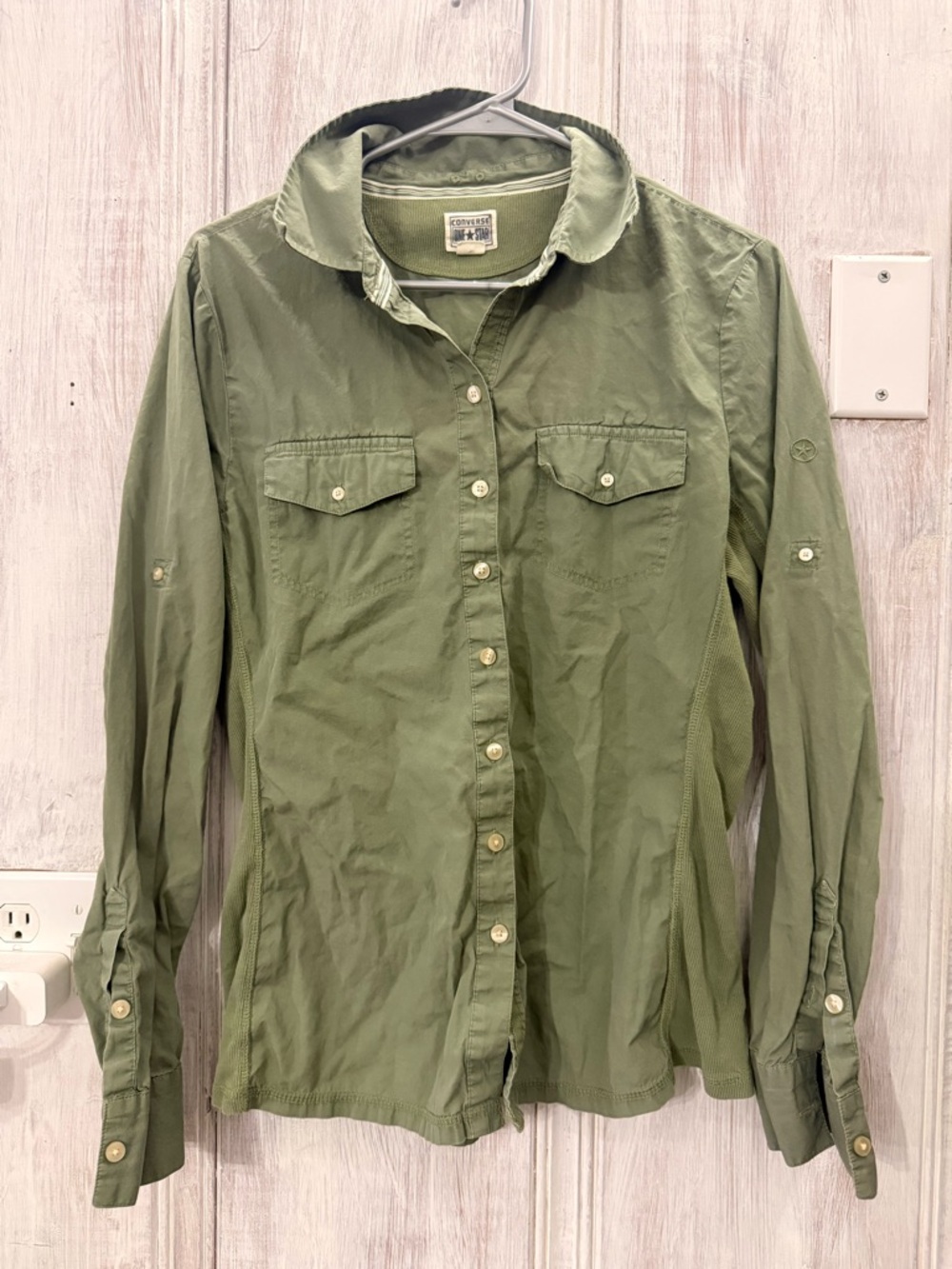 Converse Olive Green One Star Utility Button-Up Shirt